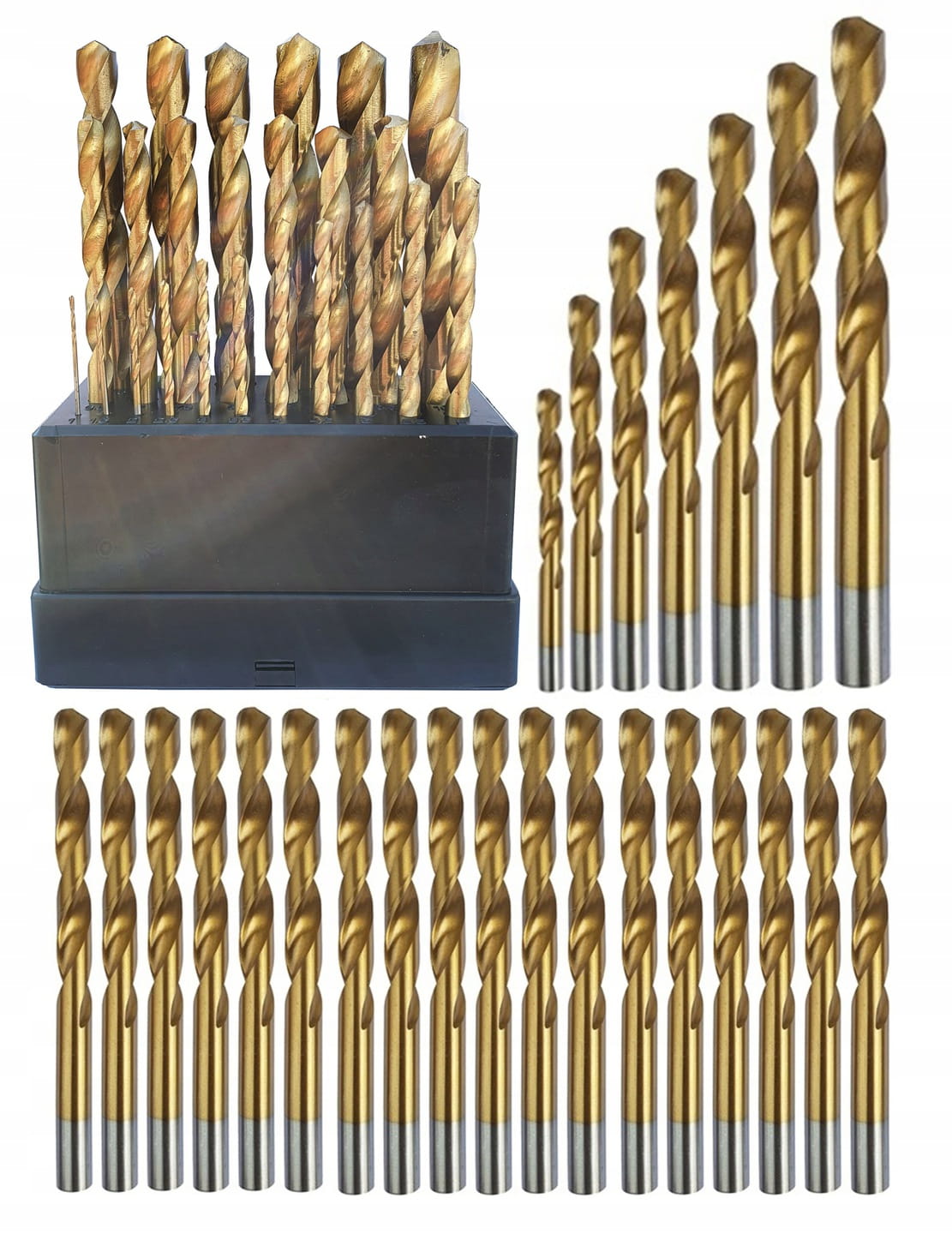 

Zestaw Wierteł Do Metalu Wiertła Tytanowe 19 El