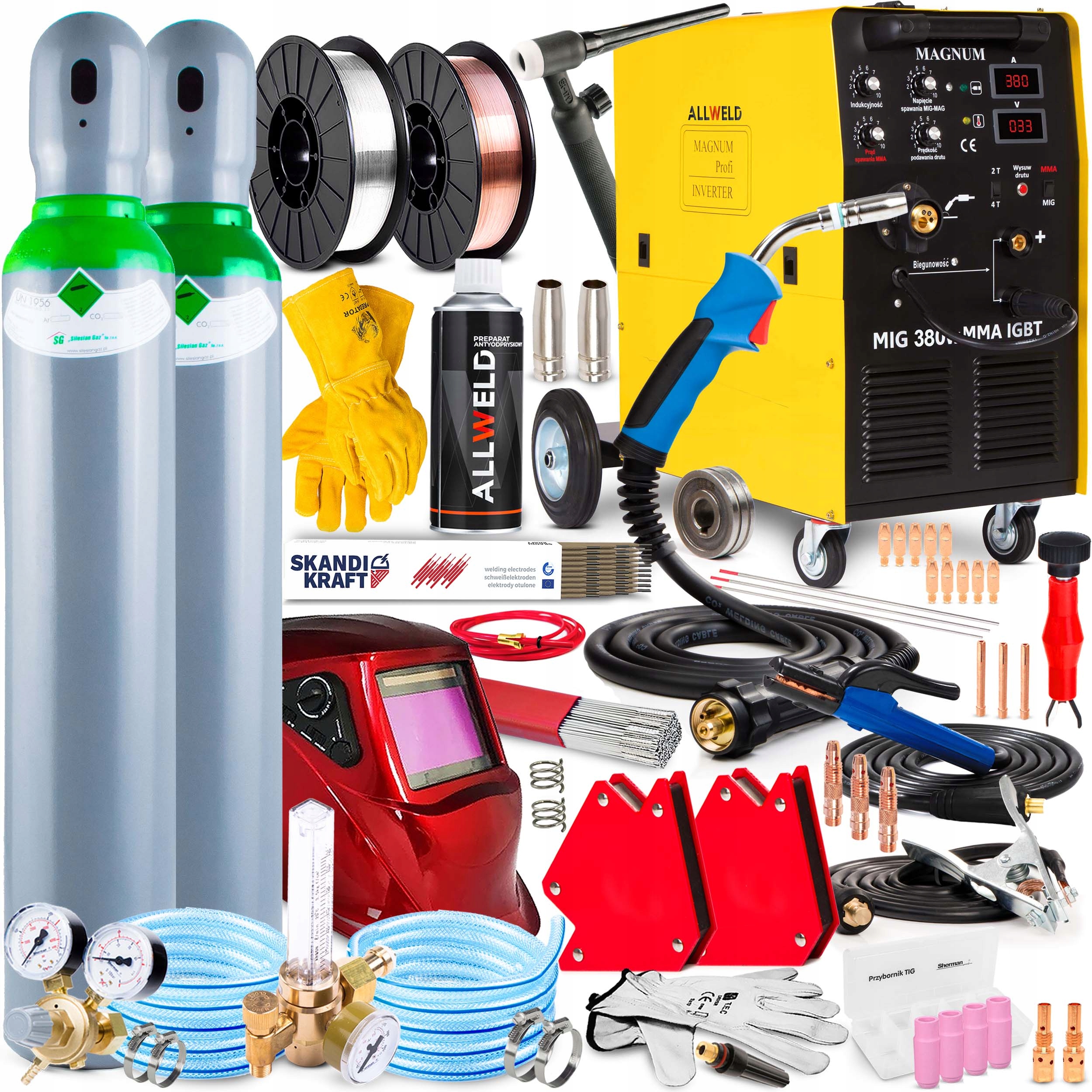 Poloautomatický Svařovací Stroj Magnum Mig 380W Mma Igbt 400V 370A Hliník 4X4