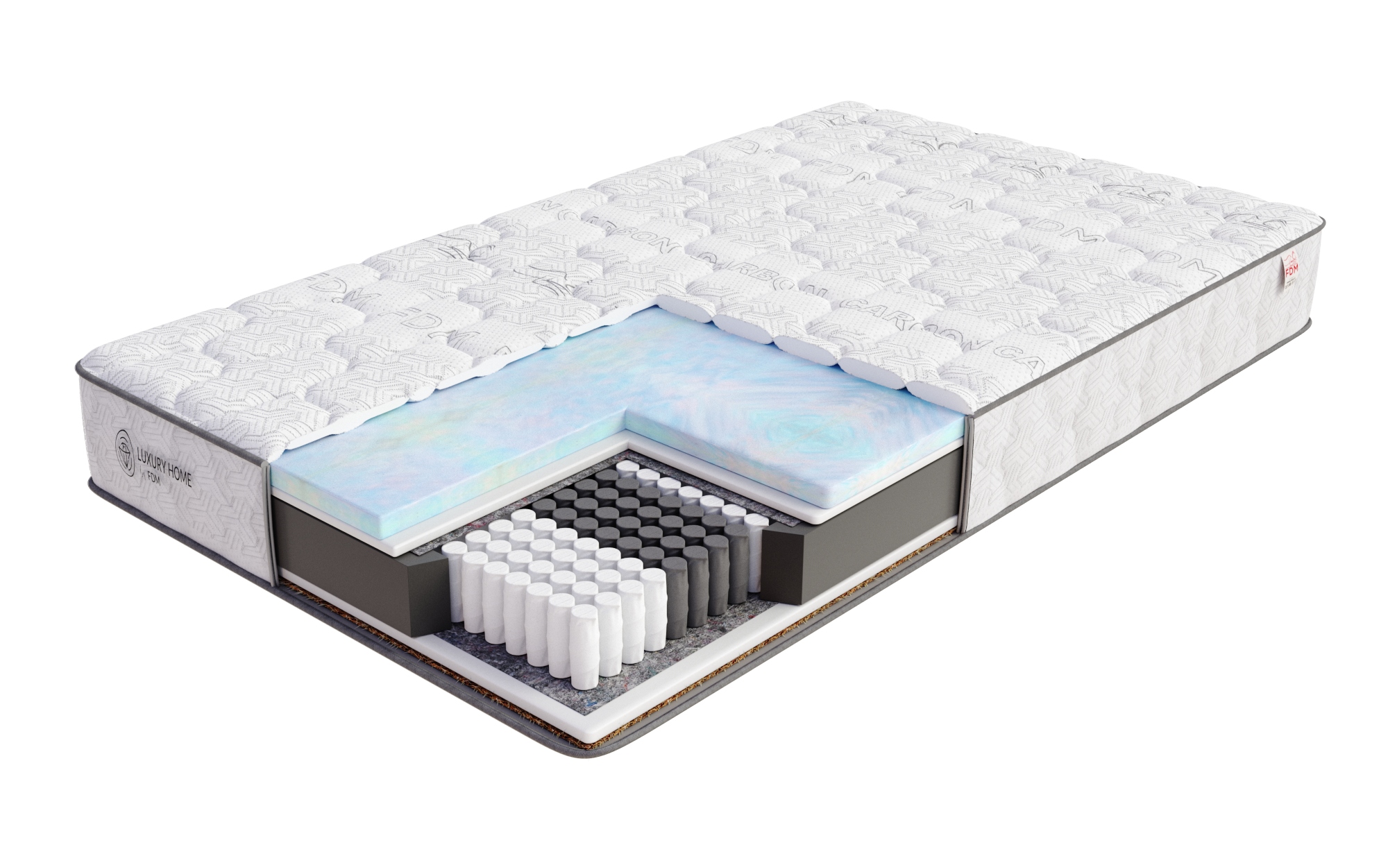 Matrace 120x200 multipocket kokos Fdm Mattina Bubblegum Carbon Lux