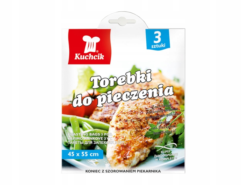 

Torebki Do Pieczenia 45x55cm z klipsem Kuchcik 3sz
