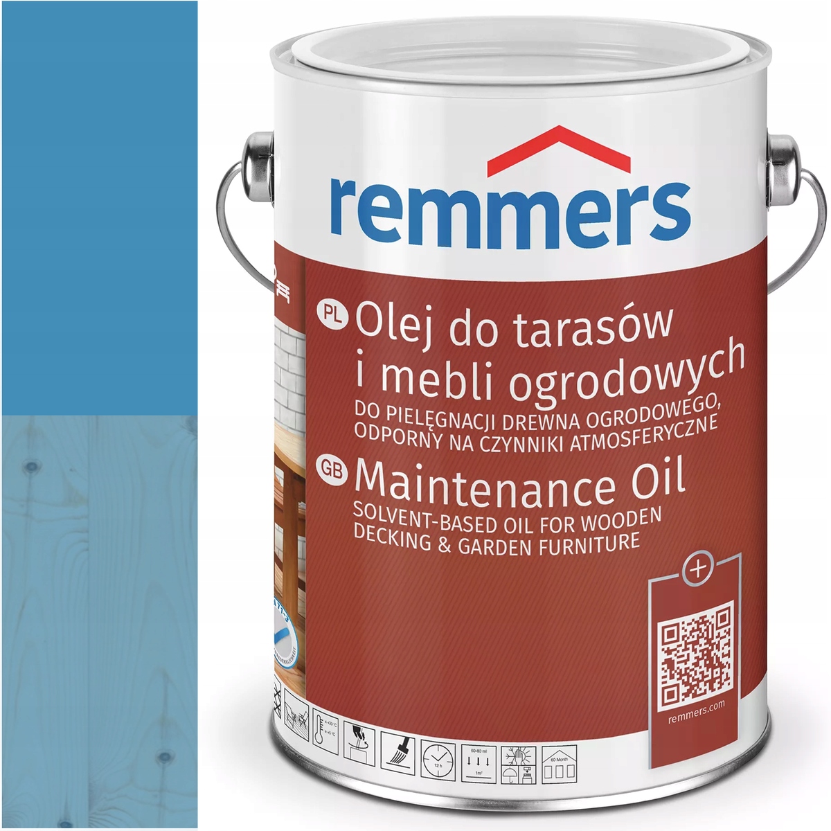 Remmers Pflege-ol olej na terasy a terasová prkna Ral 5012 Modrý 5L