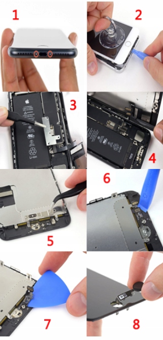 PRZYCISK HOME iPHONE 7 7 + 8 8 + PLUS CZARNY Pasuje do marki Apple