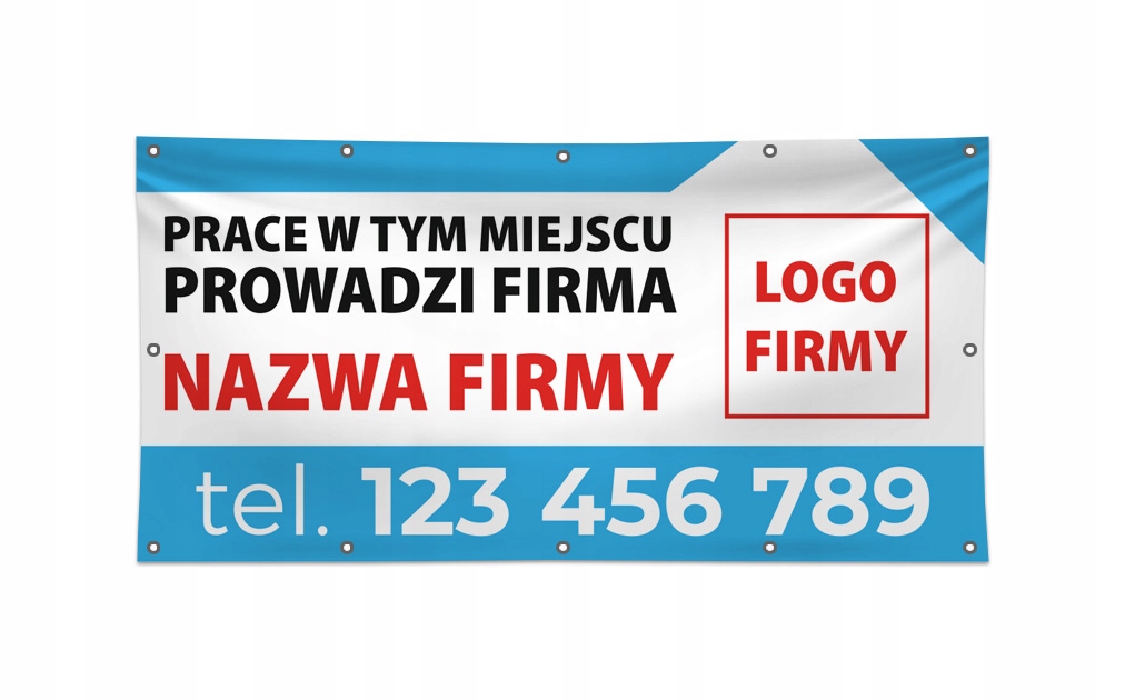 PRACE PROWADZI FIRMA baner firmowy remont 2x1