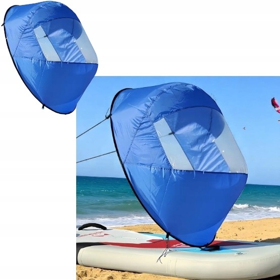 Żagiel Do Deski Sup Kajaka Pontonu Supa Żagiel Składany Niebieski
