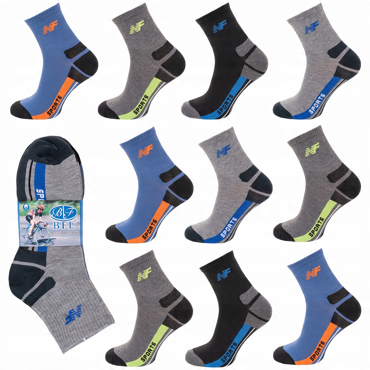 

10x Skarpety Bawełniane Sportowe różne 43-46