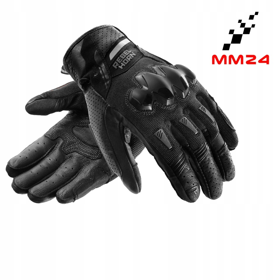 Rękawice Motocyklowe Rebelhorn Defender Krótkie Skóra Kozia Wycieraczka XL