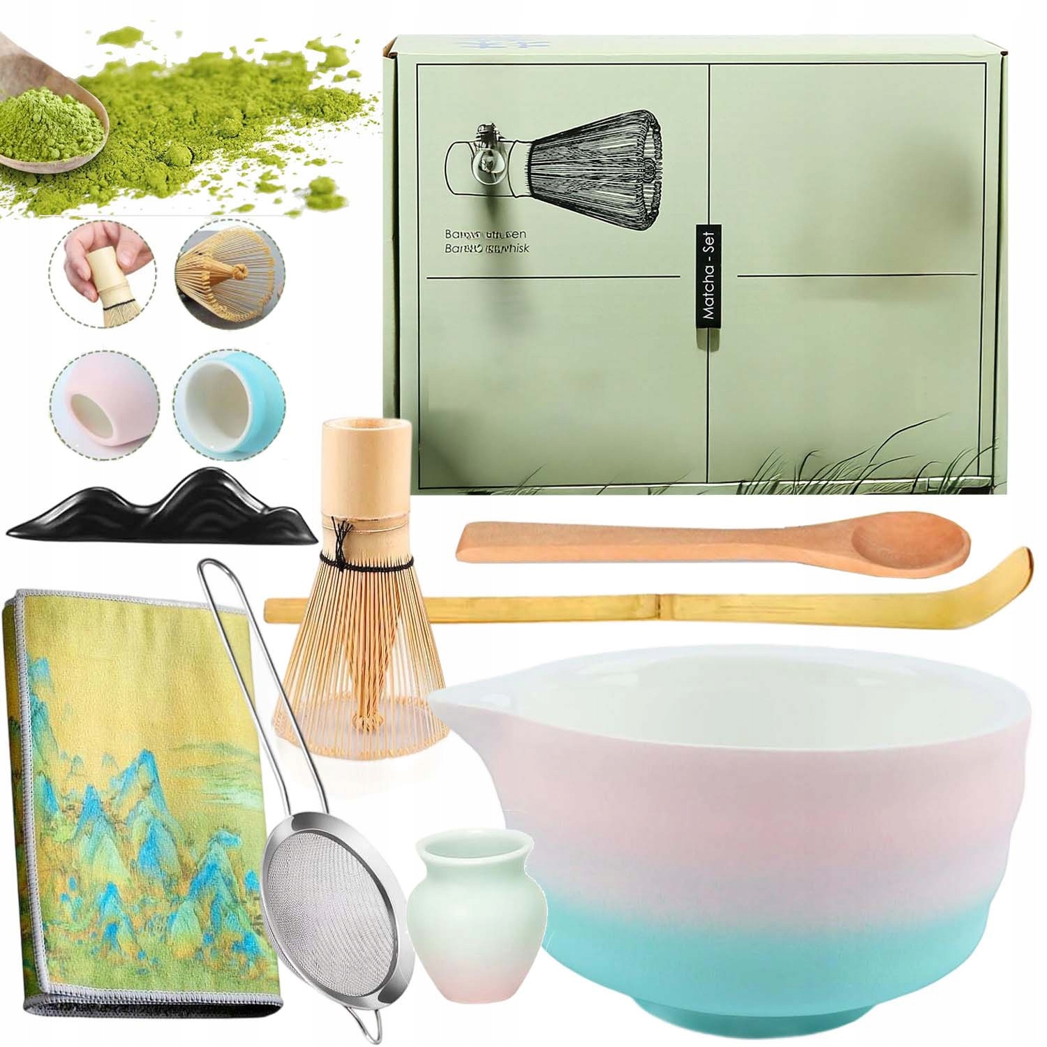 Bambusowy Zestaw Prezentowy Do Herbaty Matchy Chashaku 8 Szt