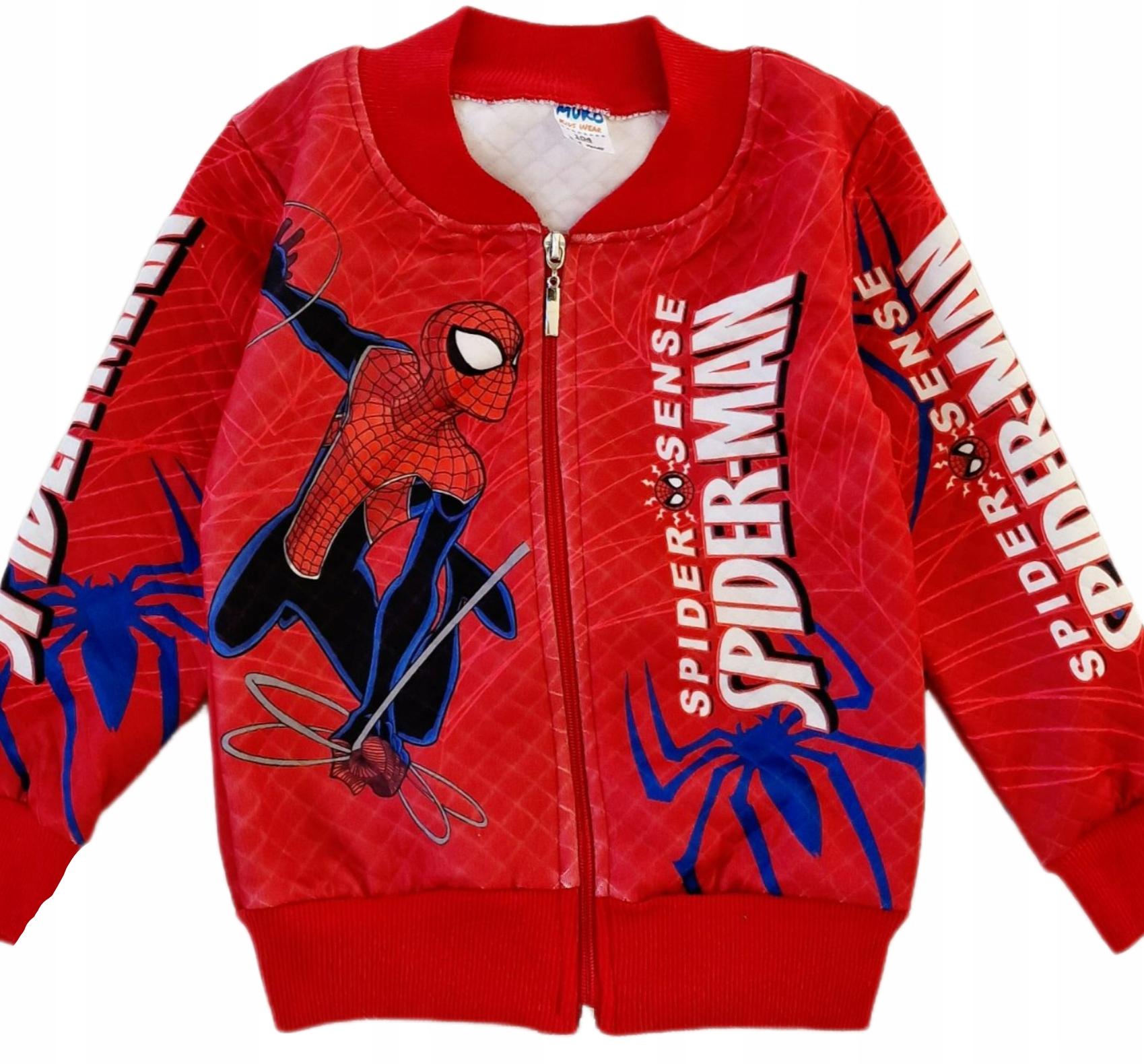 BLUZA chłopięca 122 SPIDERMAN CZERWONA BOMBERKA