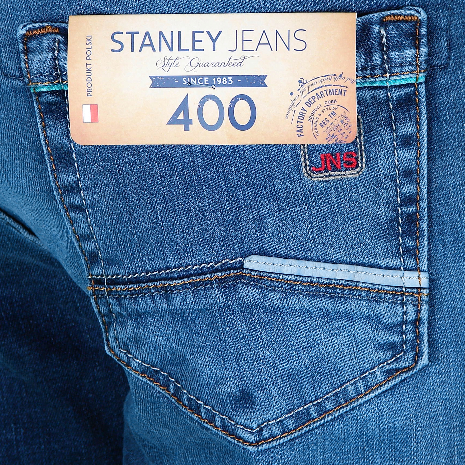 SPODNIE MĘSKIE STANLEY 400/142 W38 L30 W102 cm Długość nogawki długa