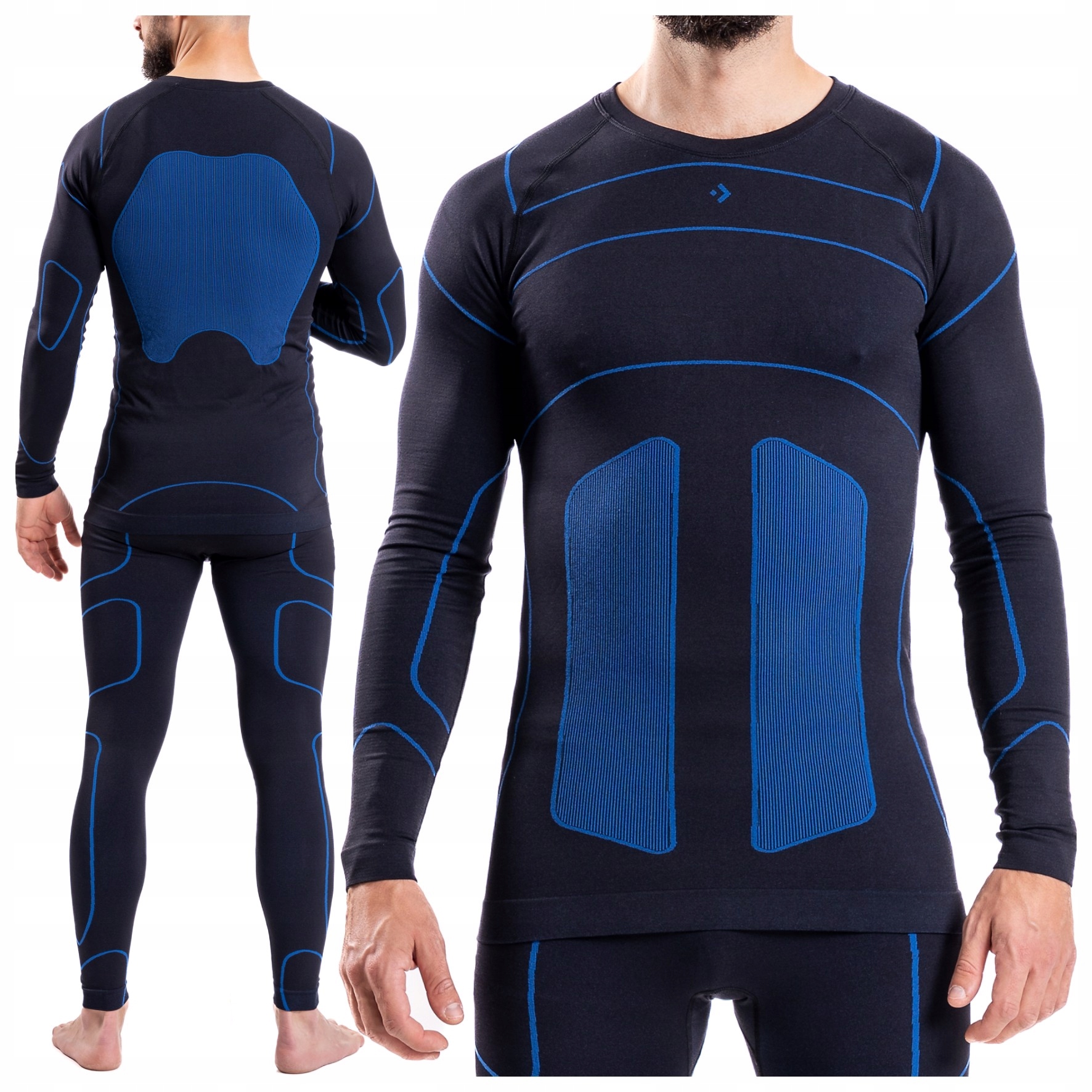 Bluzka Męska Termoaktywna Bezszwowa Długi Rękaw Termo Moraj Niebieska L