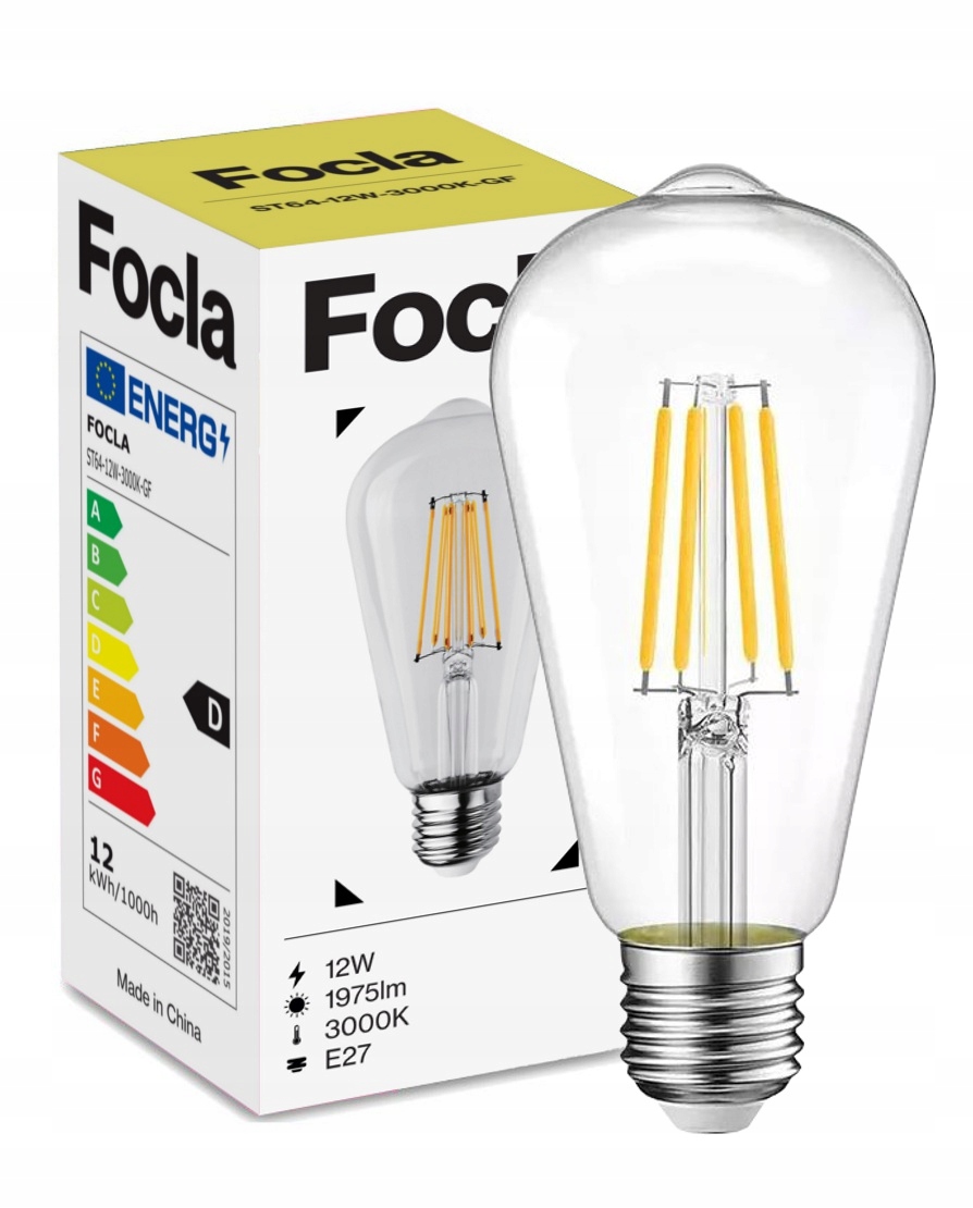 

Żarówka Led Filament ST64 E27 12W Edison Ozdobna