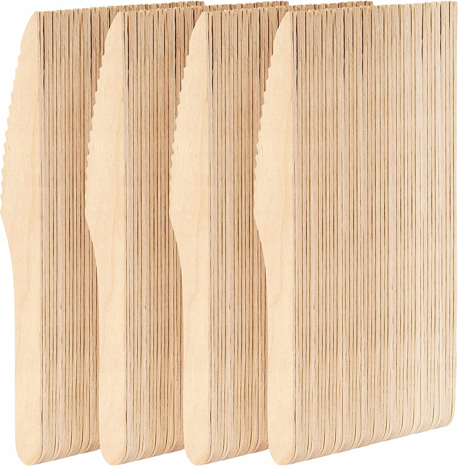 

drewniane noże jednorazowe sztućce 16cm 100 sztuk