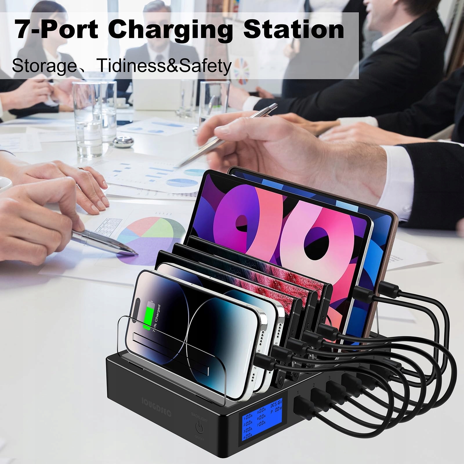 Szybka stacja ładująca PD20W QC3.0 z wieloma portami USB, 7 w 1 — miniatura 7