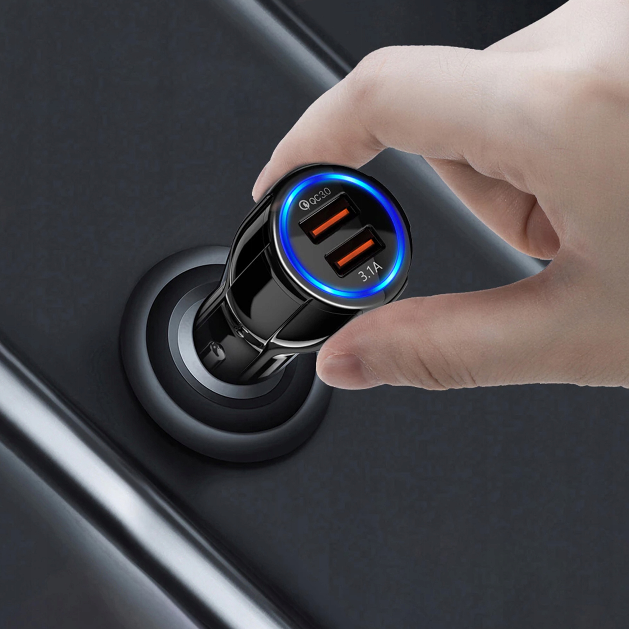 ŁADOWARKA SAMOCHODOWA SZYBKA MOCNA QUICK CHARGE QC 2X USB 3.0 MOC 35W 24V Zgodność ze standardem Quick Charge 3.0