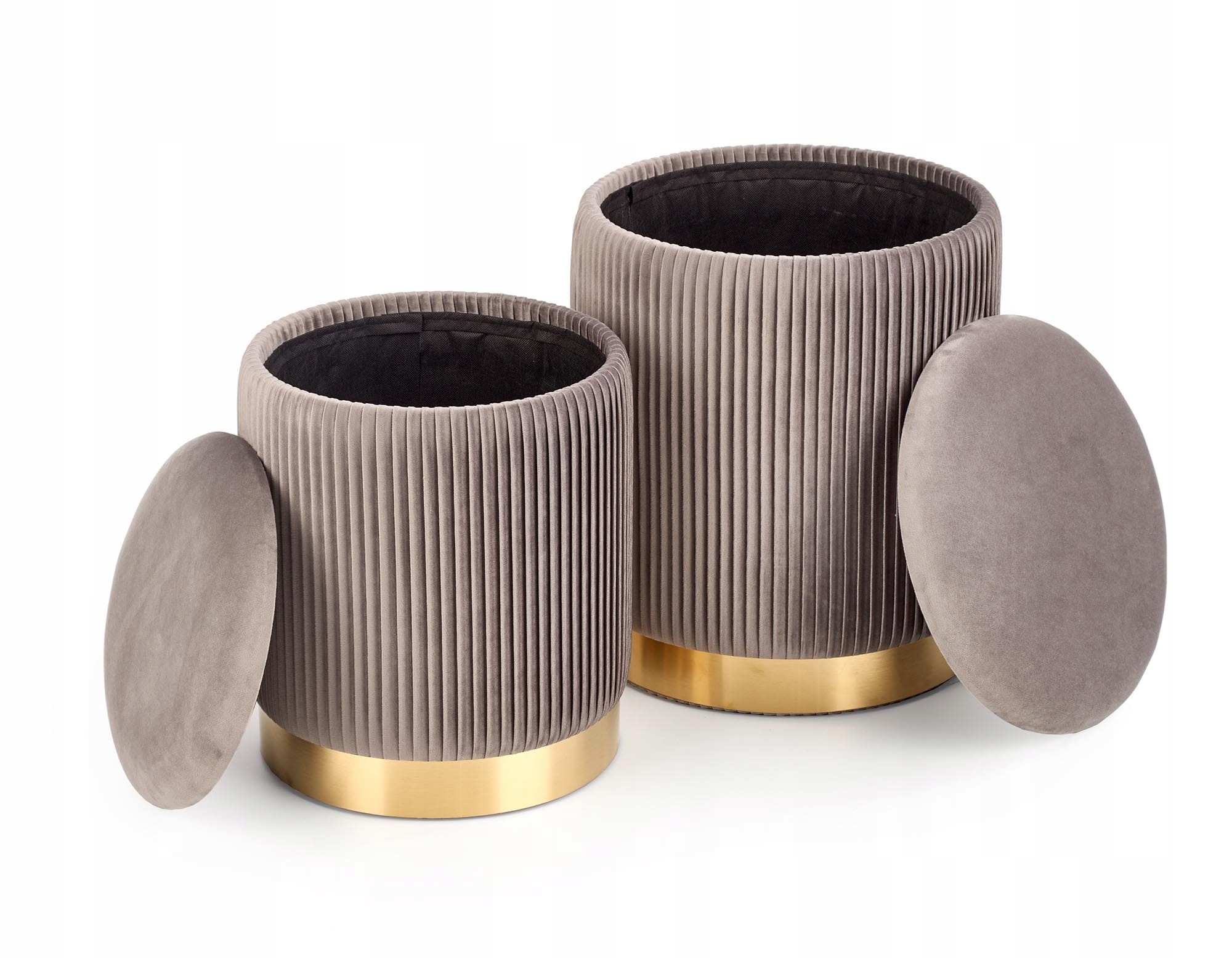 Halmar MONTY zestaw 2 puf popielaty Informacje dodatkowe puf otwierany