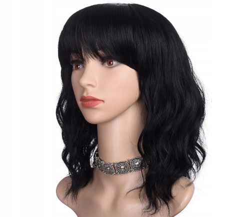 Paruka Morvally Černá Paruka s vlnitou hřívou 40 cm HP1#