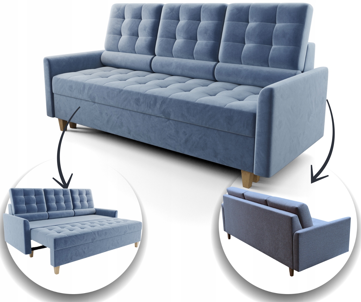 3MÍSTNÁ Pohovka 215 S Funkcí Spaní Puma Nabídka Skladových Prostor Siena