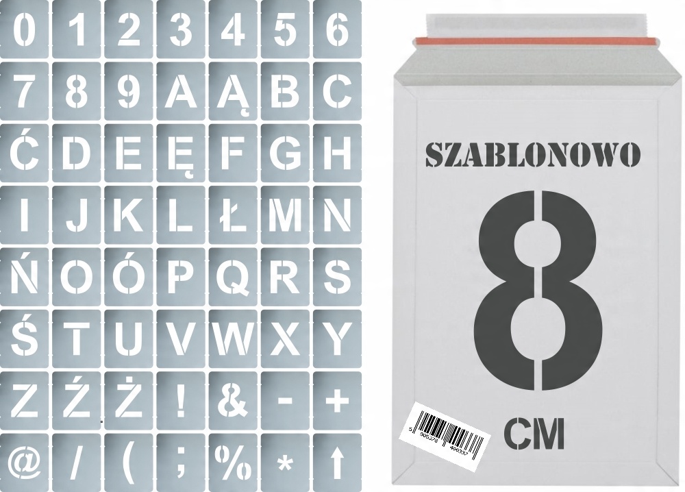 

Szablony malarskie wielorazowe Litery i Cyfry 8cm