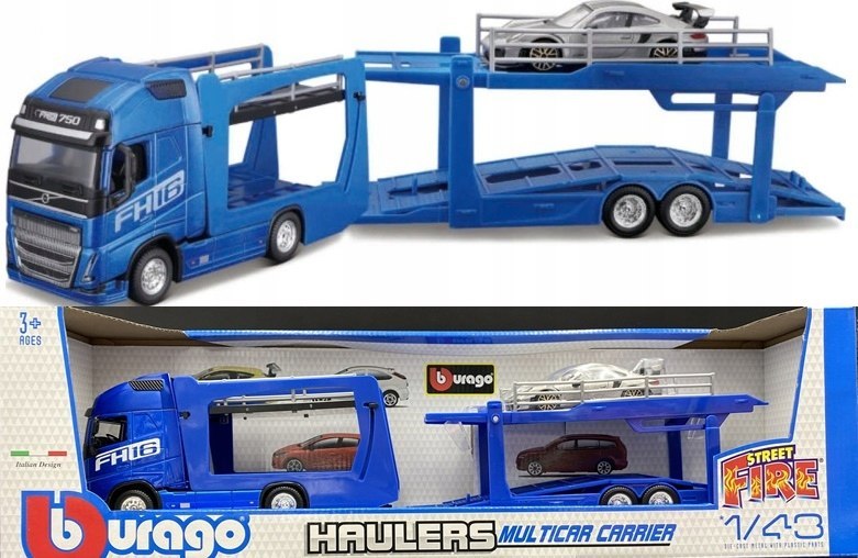 Volvo FH16 odtahovka lora Porsche 911 Bburago 1:43