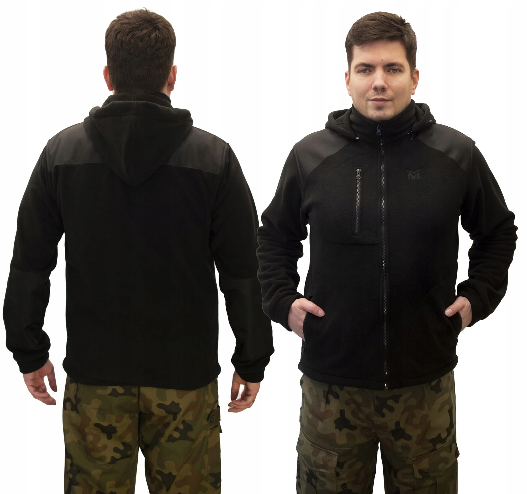 

Bluza Polarowa Z Kapturem Gruba Czarna Ciepła L