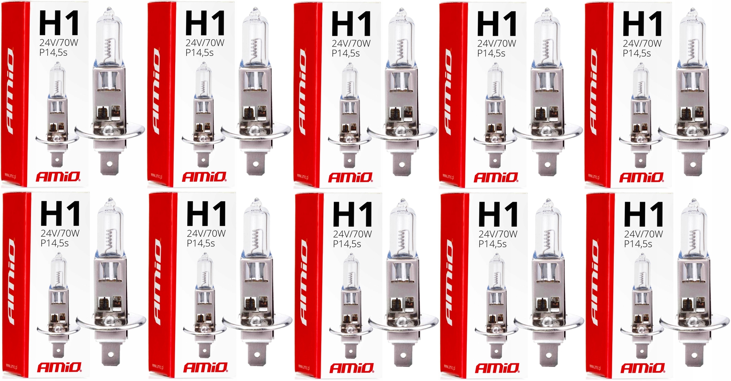 10xŻARÓWKA Halogenowa H1 24V 70W filtr Uv E8 Żarówki Ciężarowe 24V
