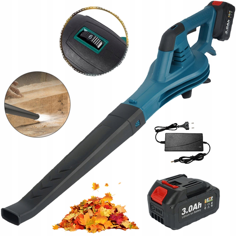 Foukač 6 Rychlostí 350 Km/h 2X 3Ah Baterie 750 W