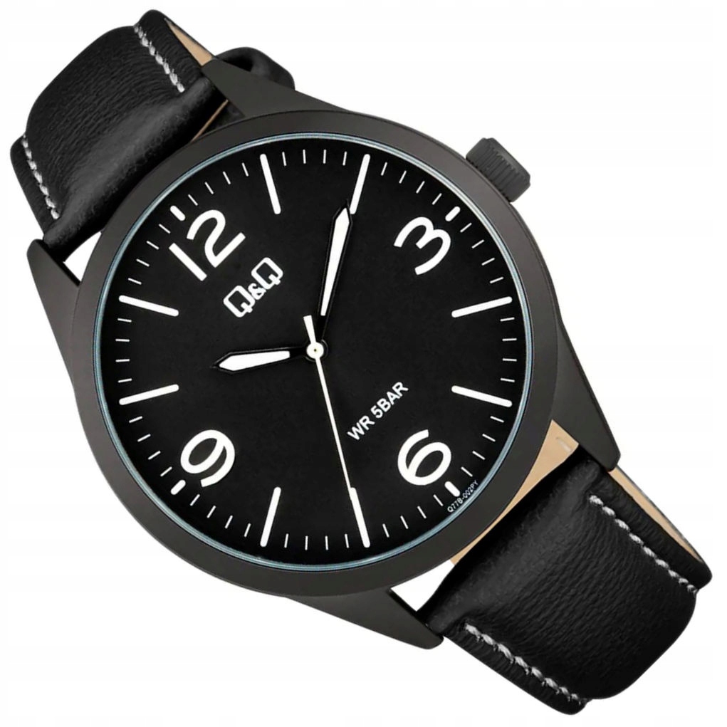 Klasický Sportovní Vodotěsný Černý Pánské Hodinky Q Q77B-002P