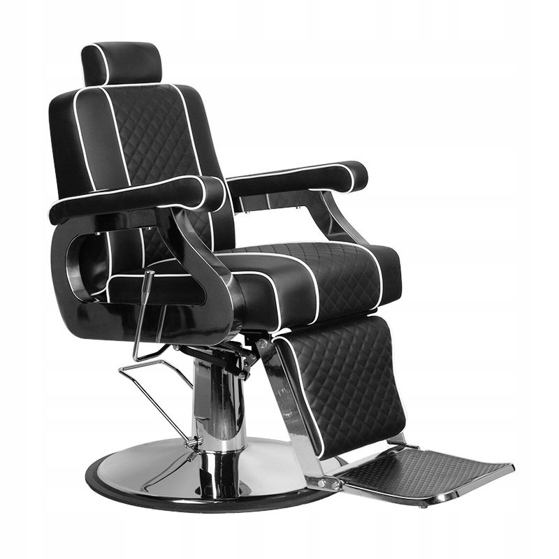 Barberské Křeslo Do Barbershopu Gabbiano, Černá, Odklápěcí Opěrka Hlavy