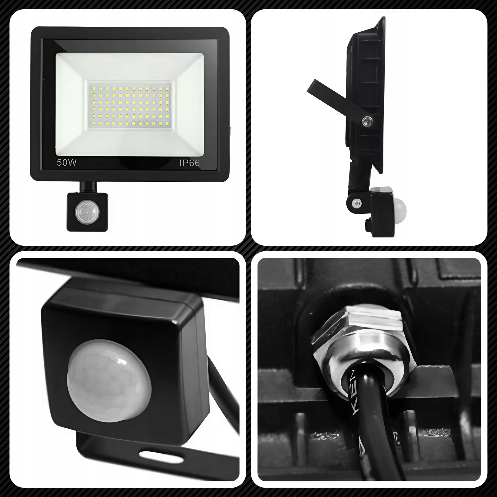 HALOGEN LED 50W REFLEKTOR ZEWNĘTRZNY CZUJNIK RUCHU ZMIERZCHU NAŚWIETLACZ Marka NNLED