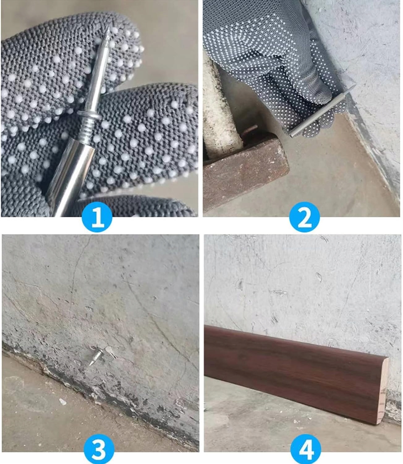 GWÓŹDŹ DO LISTEW PRZYPODŁOGOWYCH Z PODWÓJNYM ŁBEM BEZ SZWU 100 SZT ZESTAW Głębokość 18 mm