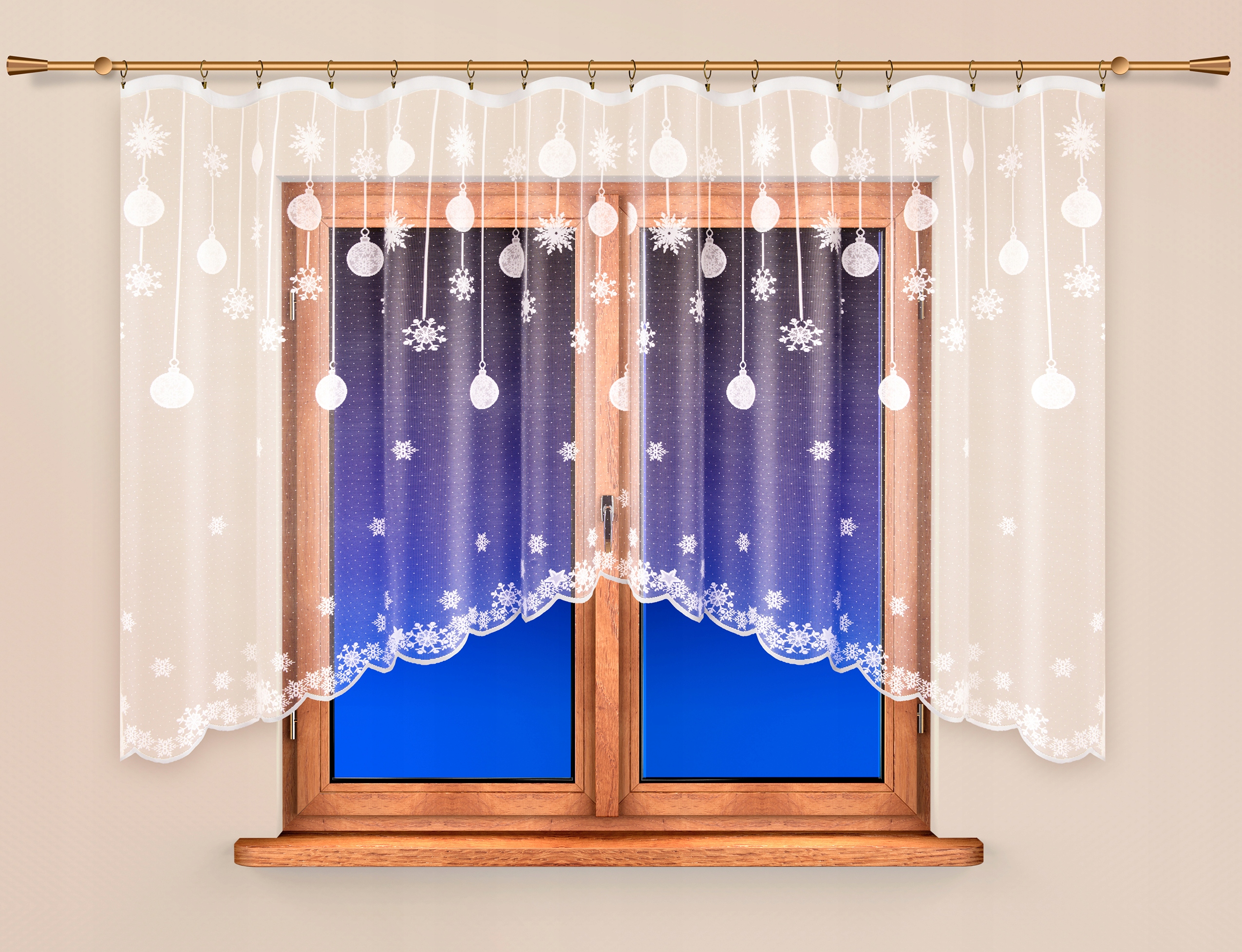 Mg Záclona Vánoce 47451 Bombičky Luk 300X150 páska