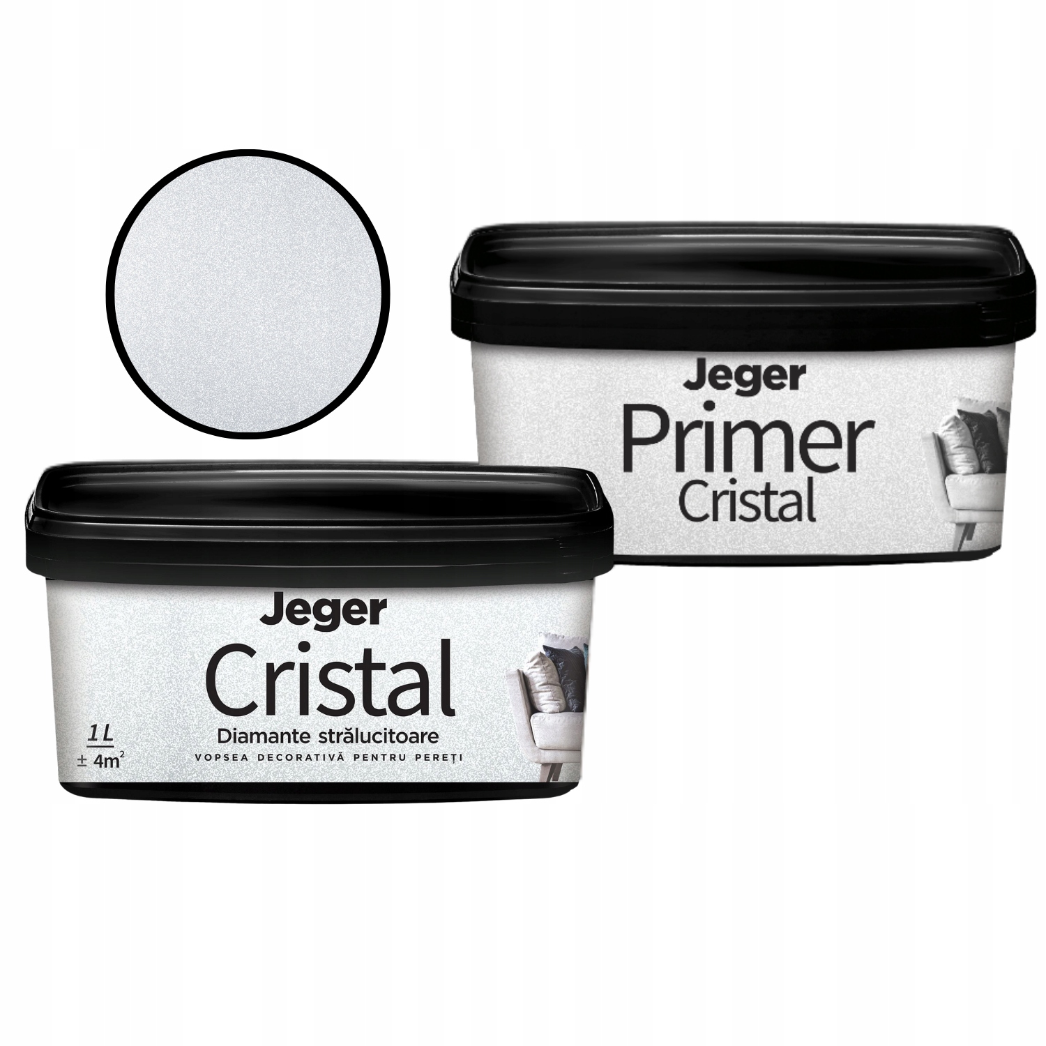 Dekorativní sada Brokátový nástěnný efekt Cristal Cesare Primer Cristal