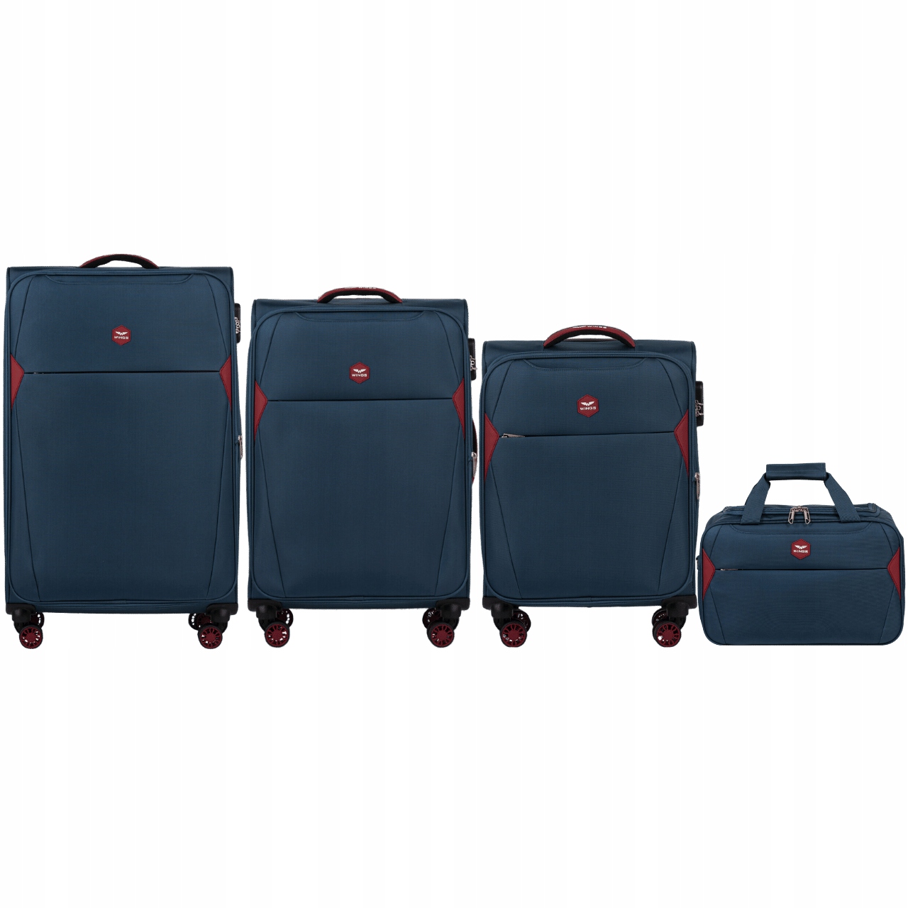 Zestaw 3 Walizek Podróżnych Z Poszerzeniem Torba L M S Wings DPR01 Blue