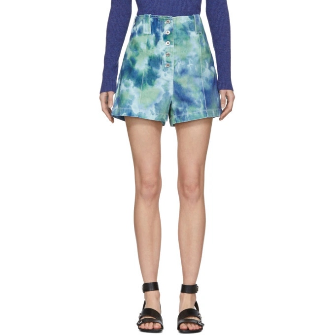 3.1 Phillip Lim Modré a zelené džínové šortky vel. 38