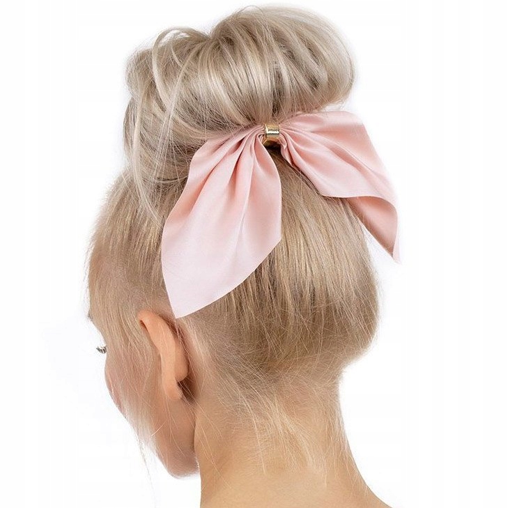 

Gumka do włosów frotka Scrunchie Kokarda łososiowa