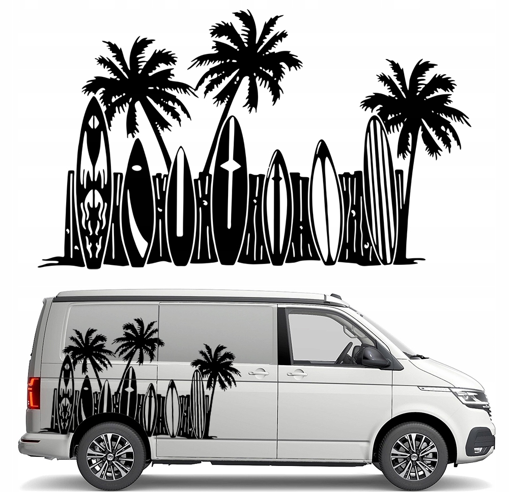 Nalepka Grafika pro karavan Palmy Desky Surfing 90x150