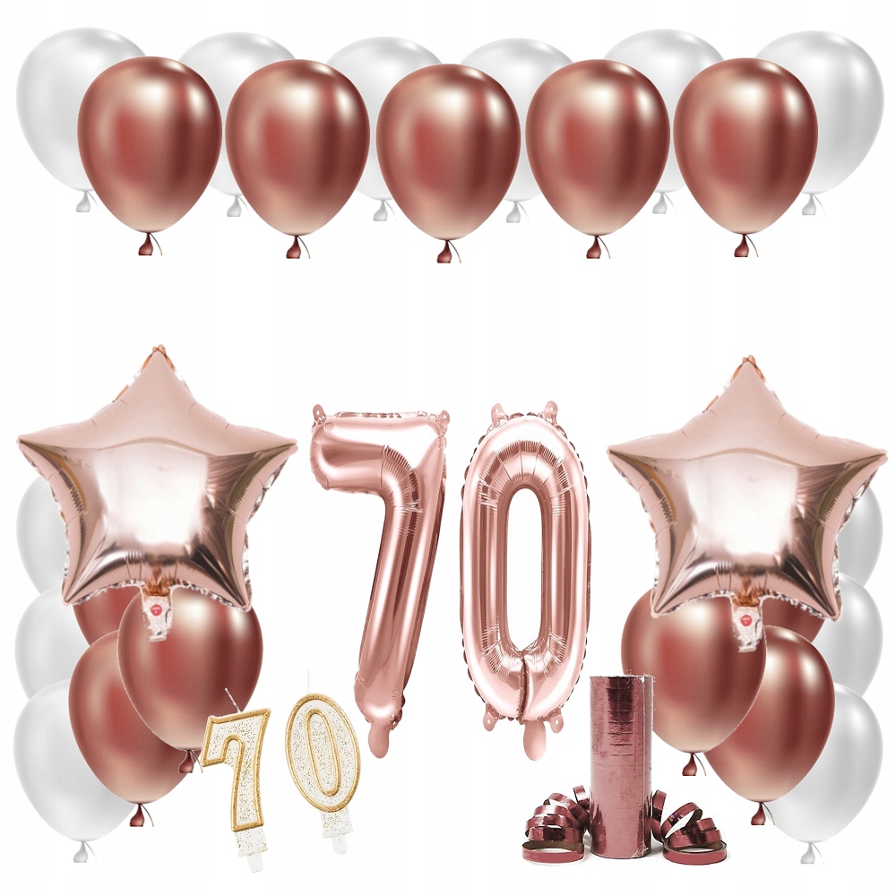 

Zestaw Balony 70 Rocznica Ślubu Rose Gold Kamienna