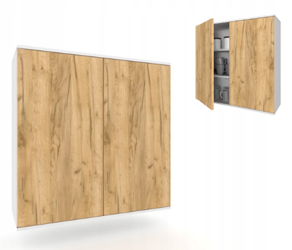 Závěsná kuchyňská skříňka Kira Bílá Dub Craft 80 cm