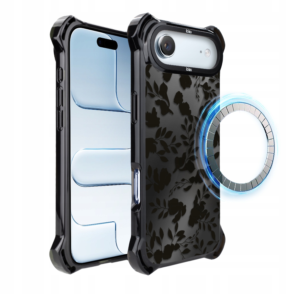 Pouzdro iPhone Air Ibizu DropGuard Ultra s MagSafe, Midnight, Leaf Shadow