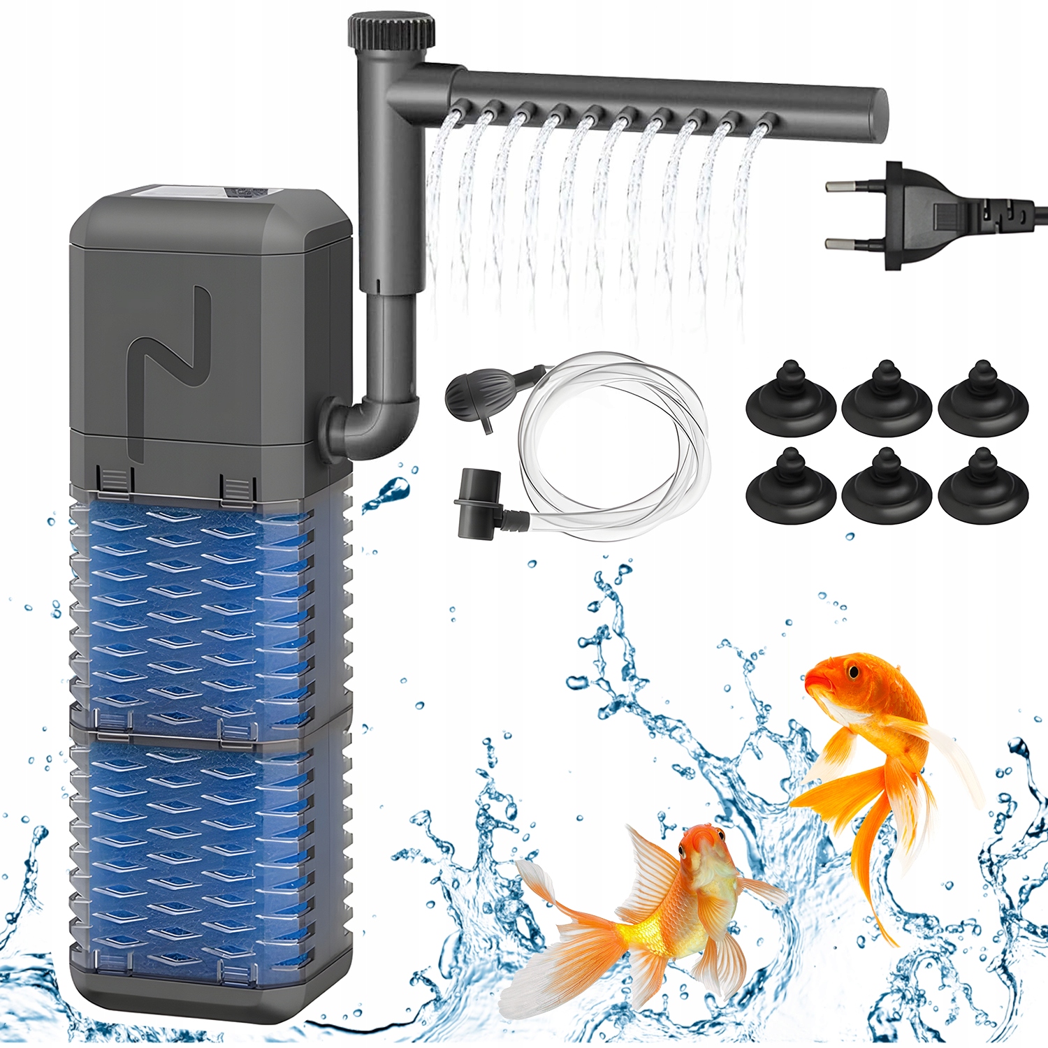 Regulovatelný Akvarijní Filtr 800 L/h 9 W Tichý Pro Akvárium Do 250 L
