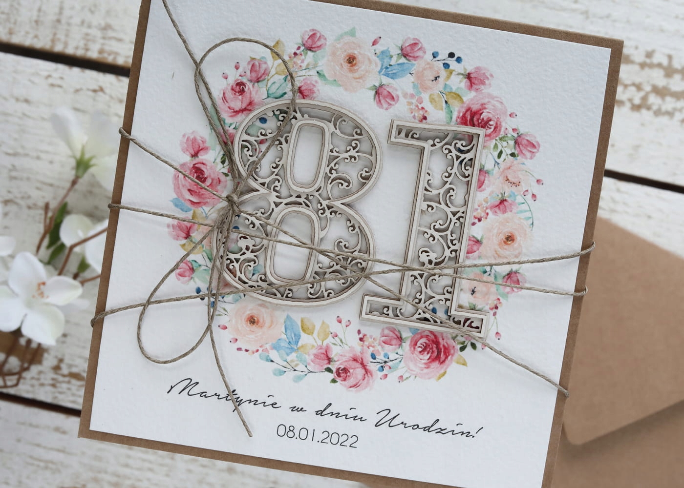 Ručně vyráběné narozeninové přání s libovolnými čísly