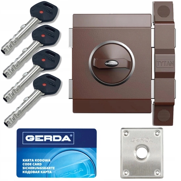 Povrchový zámek Gerda Titan atest Zx Levý hnědý třída 7 C