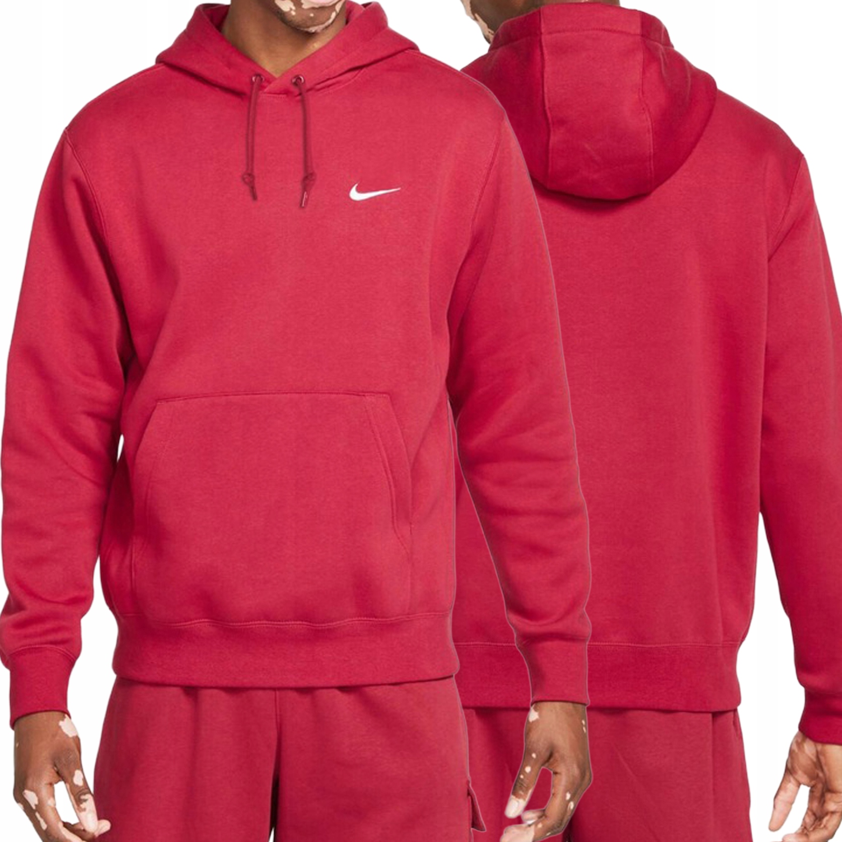 Nike mikina bordó pánská klokanka Sportswear Swoosh klasická 826433-690 M