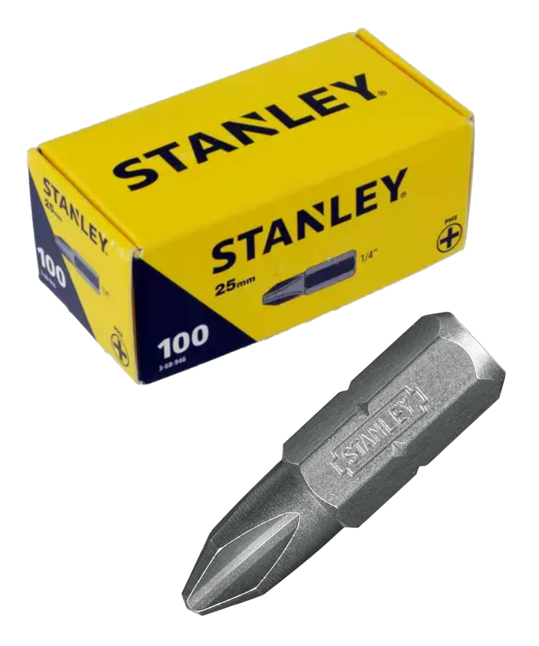 Stanley Sada Bitů 1/4 25 mm PH2 balení 100 kusů 3-68-946