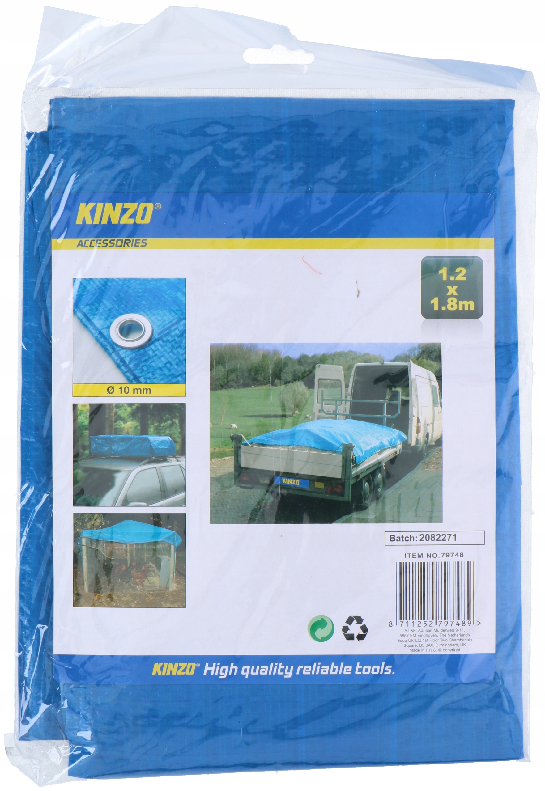 

Kinzo Plandeka z otworami do mocowania 1,2 x 1,8 m