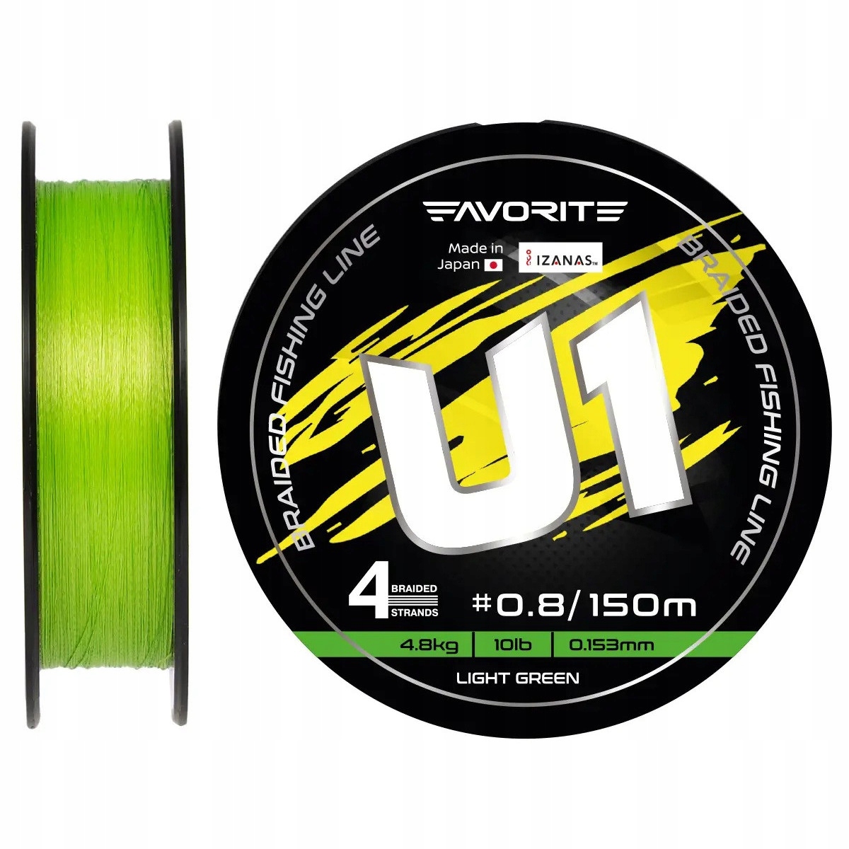 Plecionka Favorite U1 Pe 4x 150m (light green) #0.3/0.094mm 4lb/1.8kg