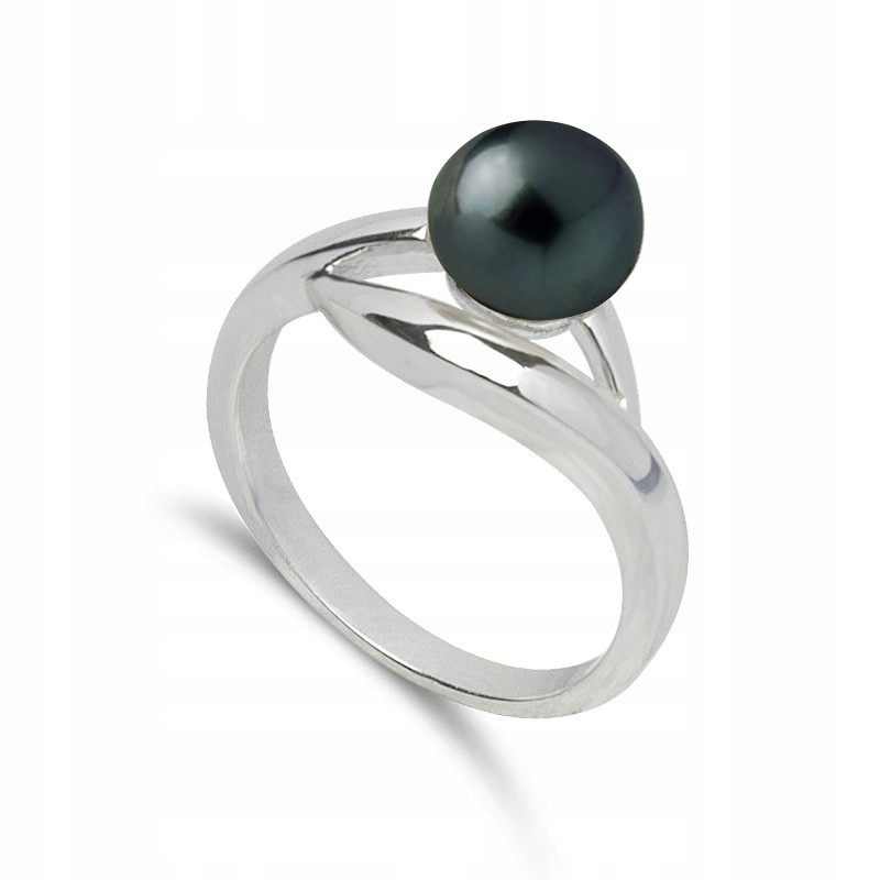 

Połyskujący Srebrny Pierścionek Z Prawdziwą Perłą