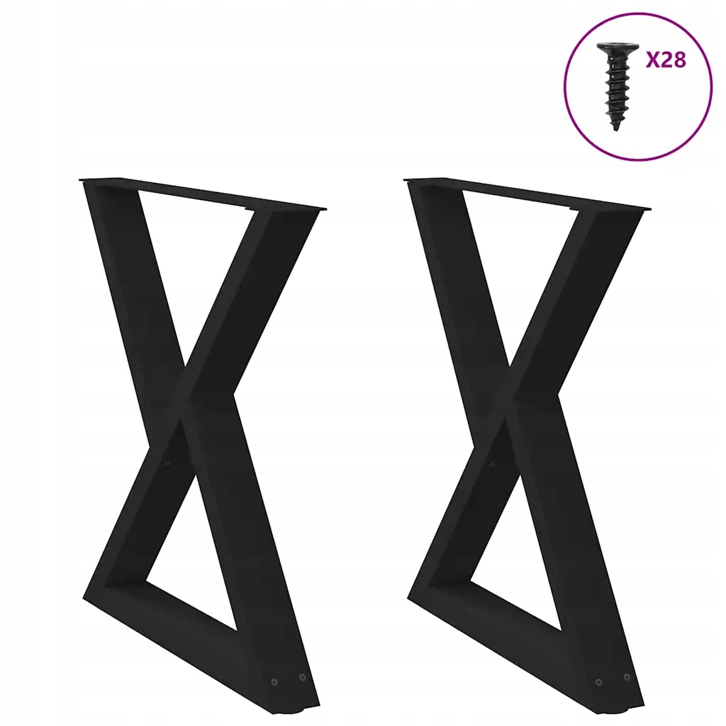 vidaXL Nohy k jídelnímu stolu 2 ks černé 70 x (72-73,3) cm ocelové