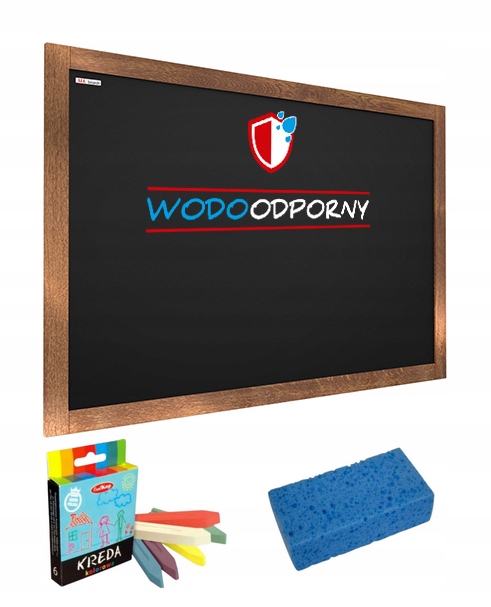 WODOODPORNA czarna tablica kredowa 100x80cm +kreda