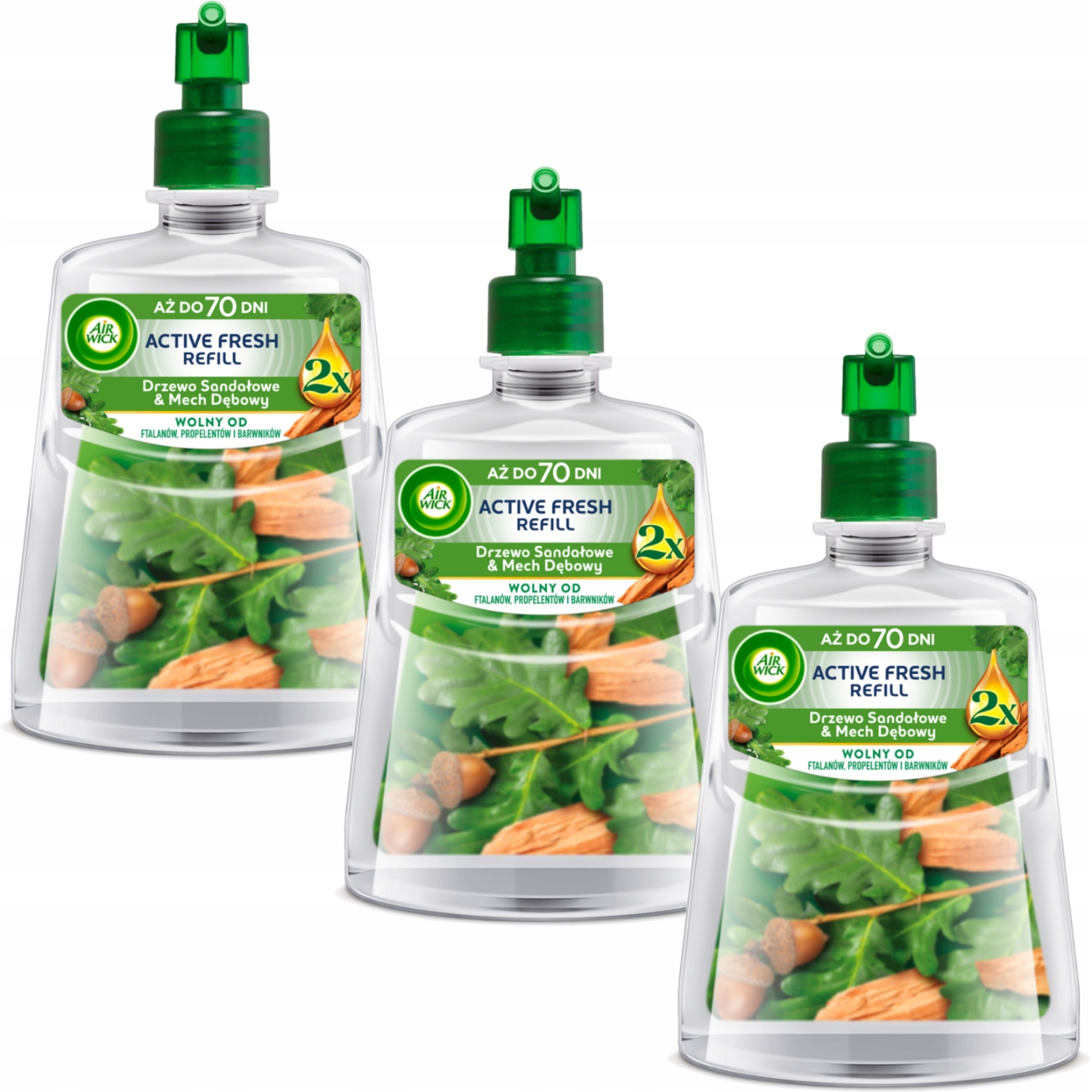 Levně Air Wick Active Fresh Náplně do osvěžovače vzduchu Sandálové dřevo x3